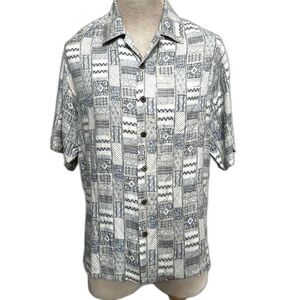 Joseph and Feiss 100% Silk Short Sleeve Hawaiian Shirt - Men M